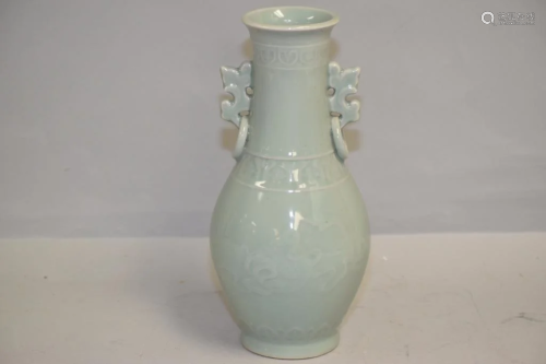 19-20th C. Chinese Porcelain Pea Glaze Vase