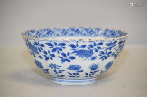 17th C. Chinese Porcelain Export B&W Bowl