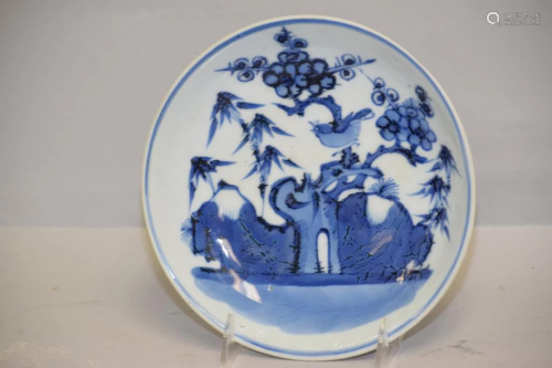 Qing Chinese Porcelain Blue and White Plate