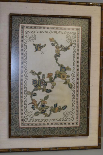 Qing Chinese Embroidery in Frame