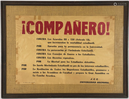Companero! Sign on Paper, Framed