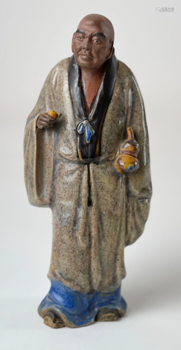 Chinese Pottery Figure with Gourd