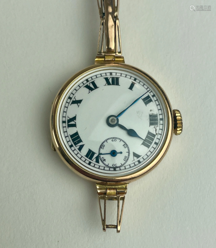 10k Gold Watch with Gold Filled Retractable Band