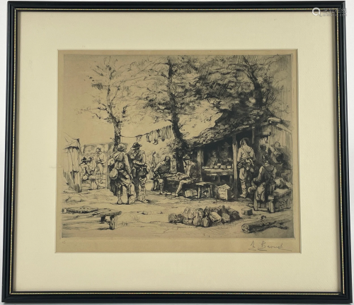 WWI Etching and Aquatint by Auguste Brouet