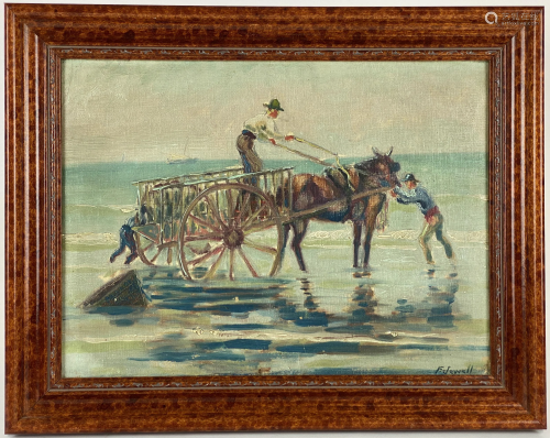 Coastal Equestrian Scene by Foster Jewell