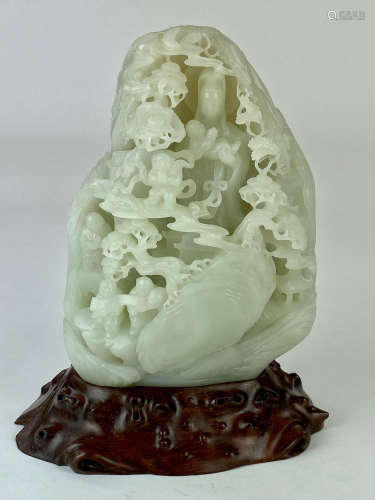 A Chinese White Jade Boulder