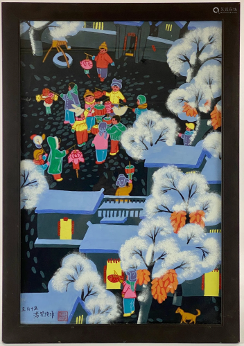 Group of 6 Chinese Gouache Paintings