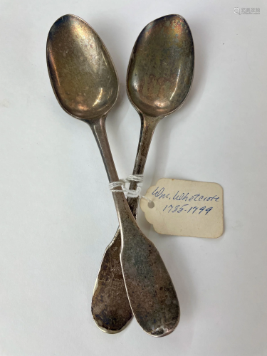 Set of William Whetcroft (Maryland) Coin Spoons