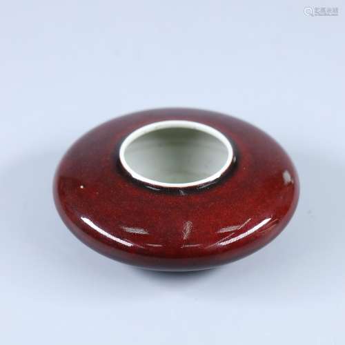 清中期 霁红釉水盂