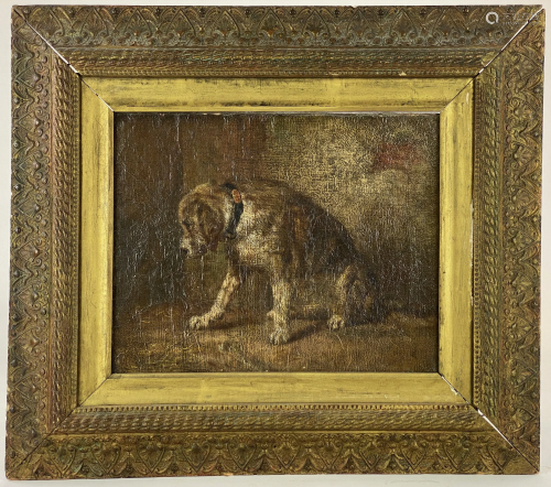 Early 20th Century Painting of a Dog