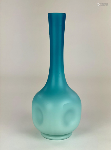 Large Aqua Blue Art Pottery Vase