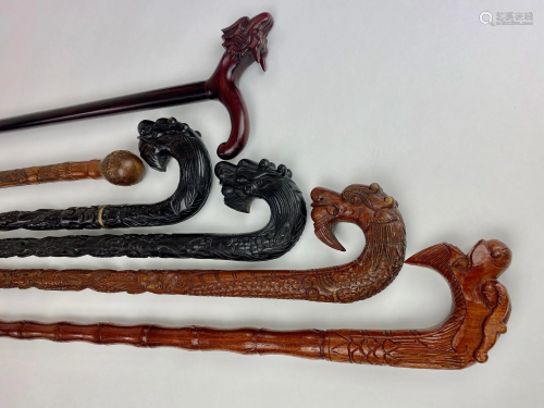 Collection of Chinese Carved Canes