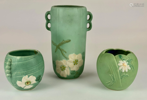 Three Weller Pottery Vases