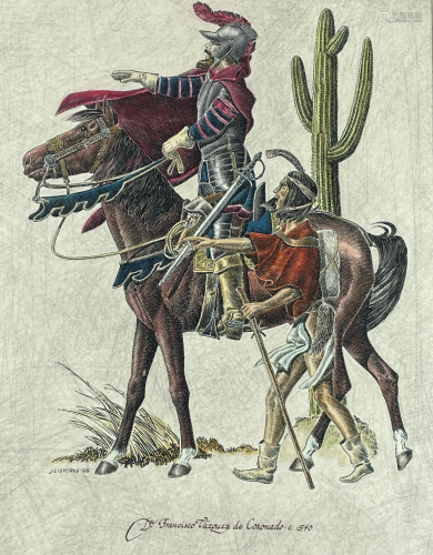 Jose Cisneros Watercolor of Francisco Vazquez