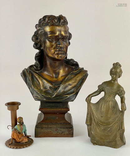 Schiller Bust, Doorstop, Orientalist Candlestick