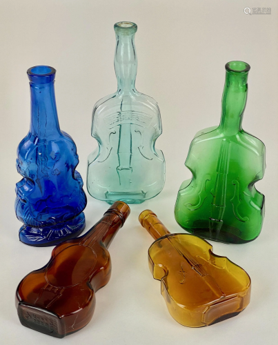 Assortment of Glass Fiddle Bottles