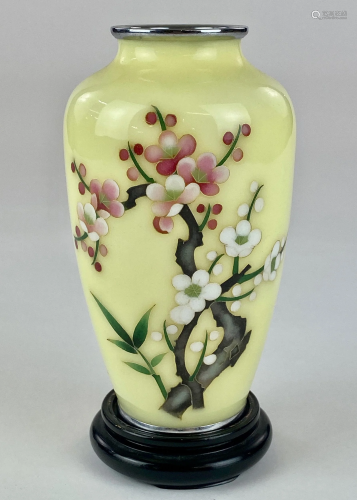Yellow Ground Chinese Cloisonne Vase
