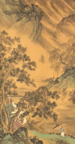 Chinese Painting Of Landscape And Figures - Jigong