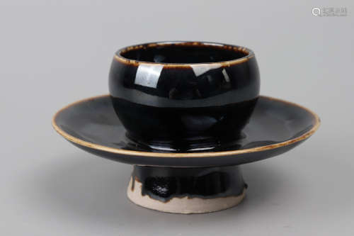 Chinese Black Glazed Porcelain Vessel