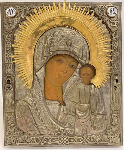 A LARGE & IMPOSING RUSSIAN ICON, 19TH C