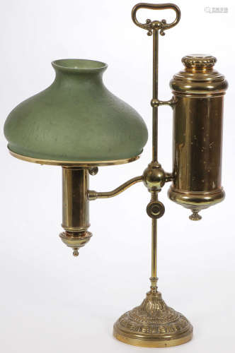 VINTAGE STUDENT LAMP WITH HANDEL SHADE