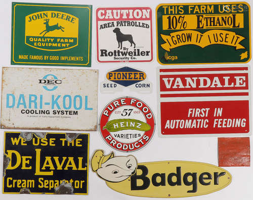 10 ASSORTED ADVERTISING SIGNS