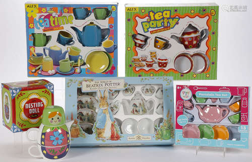 FIVE CHILDREN'S TEA SETS