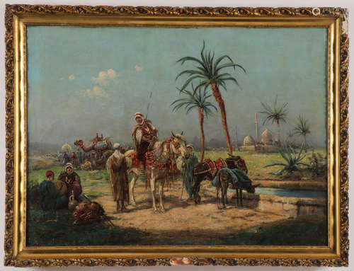 FRENCH ORIENTALIST ARAB OIL PAINTING