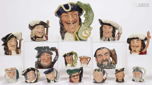 SIXTEEN ROYAL DOULTON TOBY MUGS