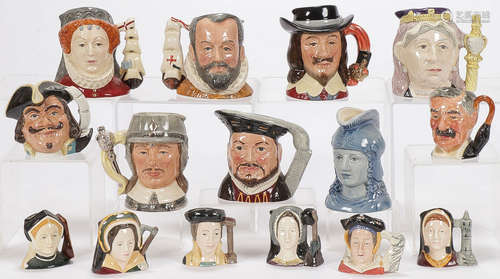 15 ROYAL DOULTON MUGS OF HISTORICAL FIGURES