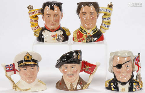 FIVE ROYAL DOULTON CHARACTER MUGS