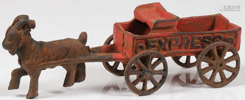 A CAST IRON EXPRESS GOAT CART