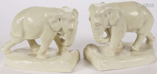 PAIR OF ROOKWOOD ELEPHANT BOOKENDS