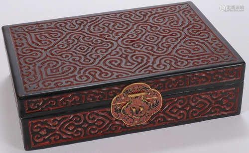 A CHINESE CARVED CINNABAR BOX