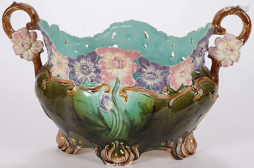 ART NOUVEAU MAJOLICA JARDINIERE