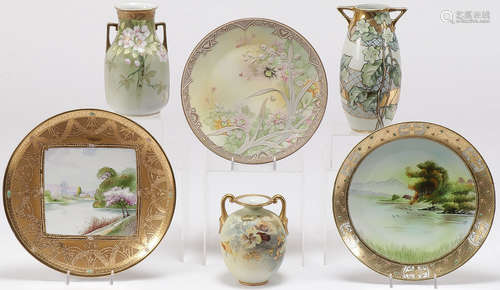 SIX PIECES OF NIPPON PORCELAIN