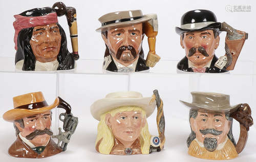 SET OF SIX ROYAL DOULTON WILDWEST CHARACTER MUGS