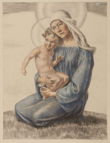 MADONNA AND CHILD SIGNED PRINT