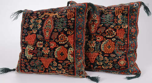 PAIR OF ORIENTAL BAG FACE PILLOWS, C 1920