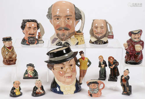 13 ROYAL DOULTON TOBY MUGS AND FIGURES