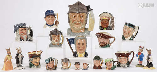 19 ROYAL DOULTON TOBY MUGS AND FIGURES