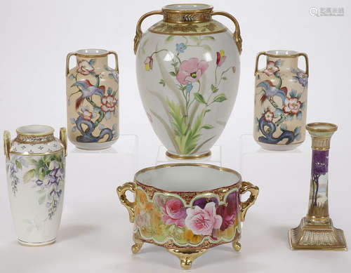 SIX PIECES OF NIPPON PORCELAIN