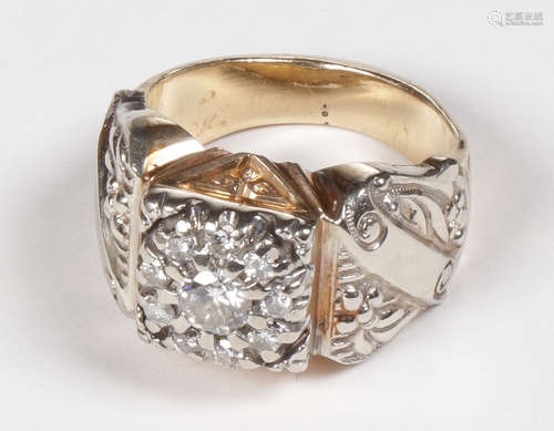 MEN'S SUBSTANTIAL GOLD & DIAMOND RING