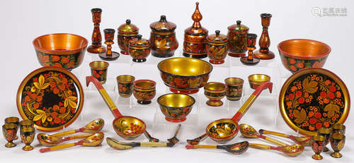 GROUP OF RUSSIAN KHOKHLOMA WARE