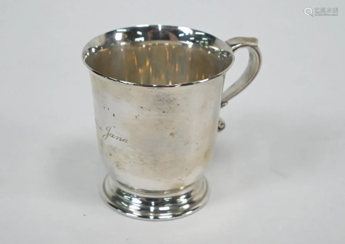 Silver christening mug
