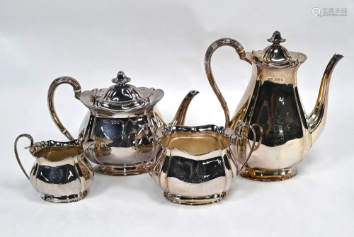 Victorian silver four-piece tea/coffee service