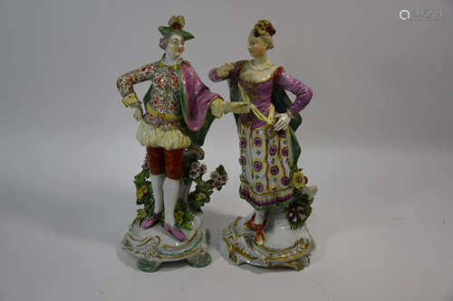 A pair of Georgian Derby porcelain figures