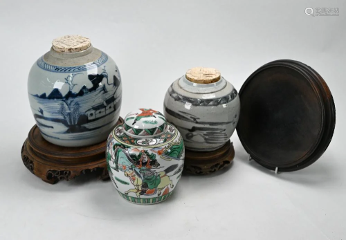 Two 19th century Chinese provincial ginger jars,