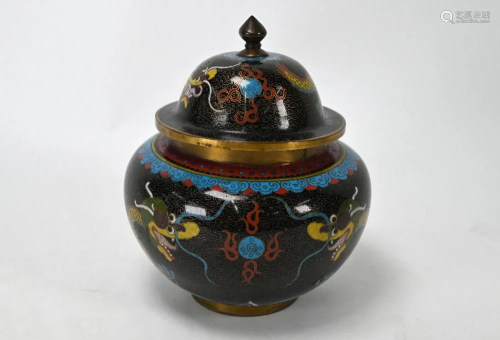 An early 20th century Chinese cloisonne 'dragon' jar