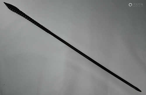 A rare Polynesian pole/spear club Momore Akatara, from